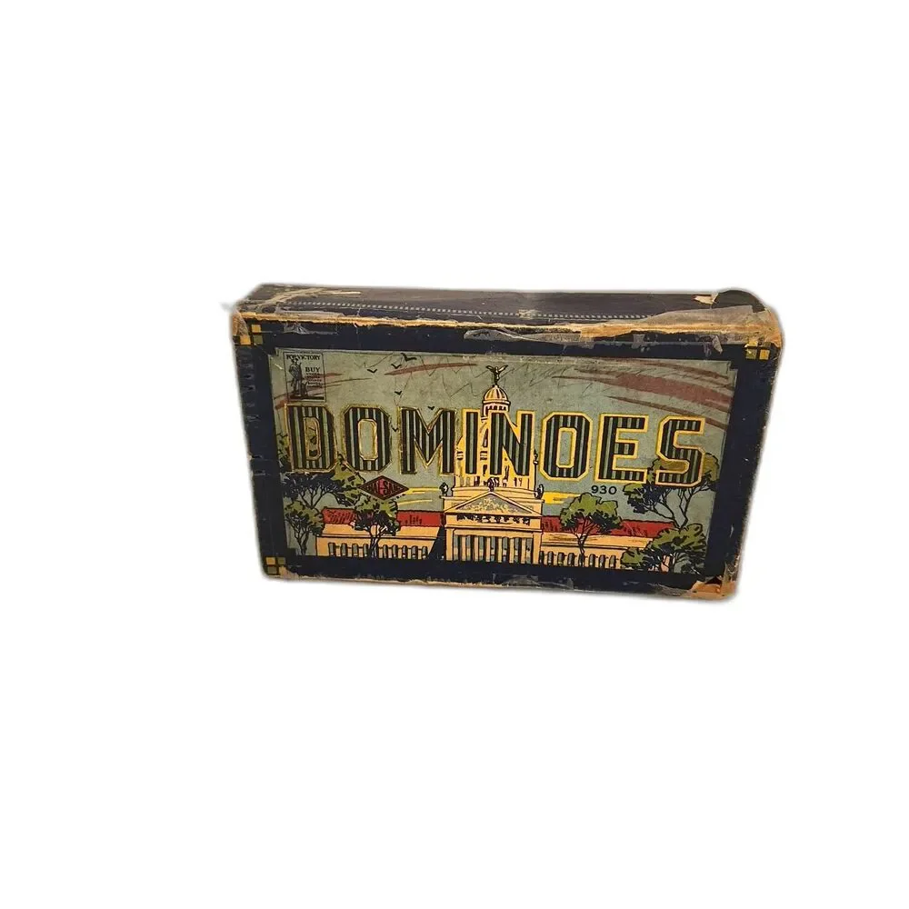 Vintage Halsam #930 United States US Capitol Double Nine Dominoes Original Box